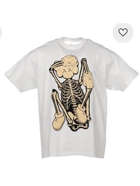 KAWS Skeleton NEW FICTION Bone Graphic Cotton T-Shirt Men X-Large